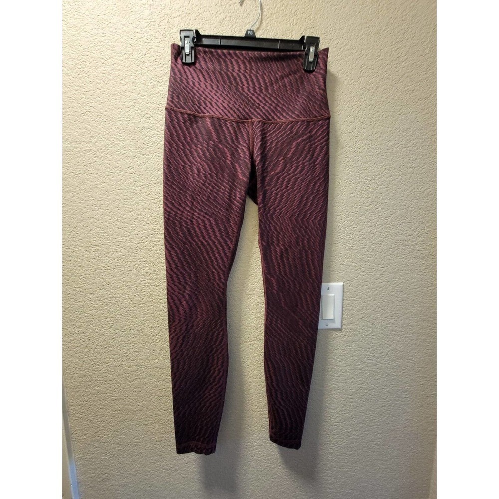 Lululemon Athletica Maroon Patterned Leggings